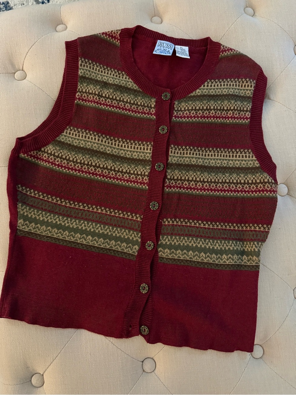 Russ Petite Vintage Sweater Vest